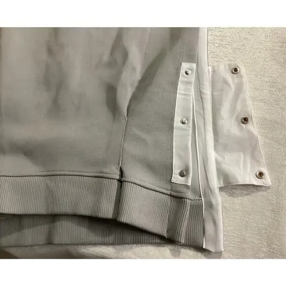 The Vault sleeveless ribbed knit boxy silhouette top pleated front Large gray - Picture 4 of 7